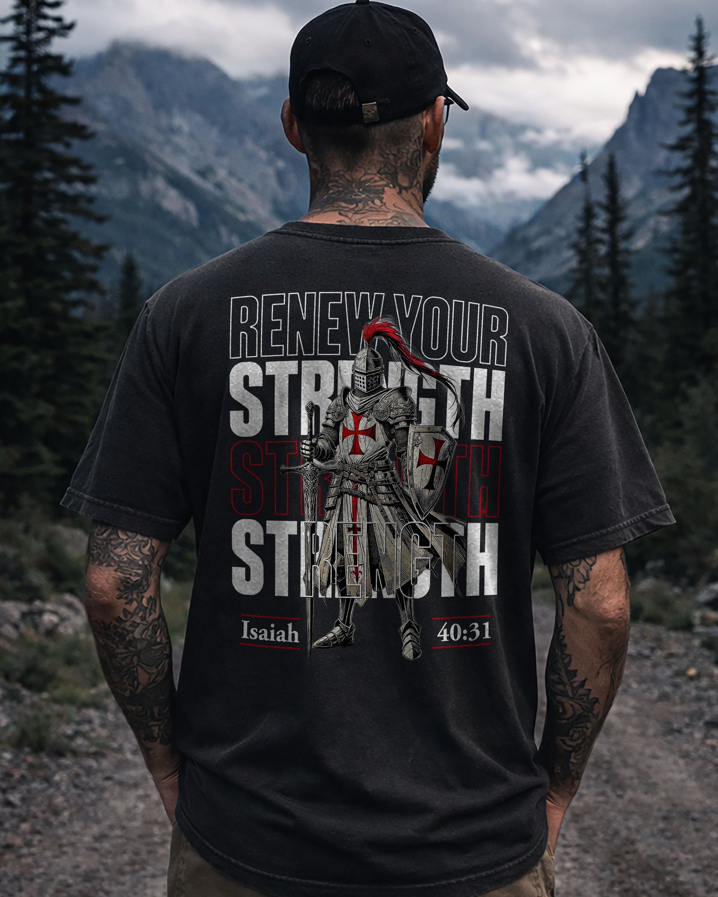 Renew Your Strength T-Shirt – Isaiah 40:31 Christian Shirt - Black
