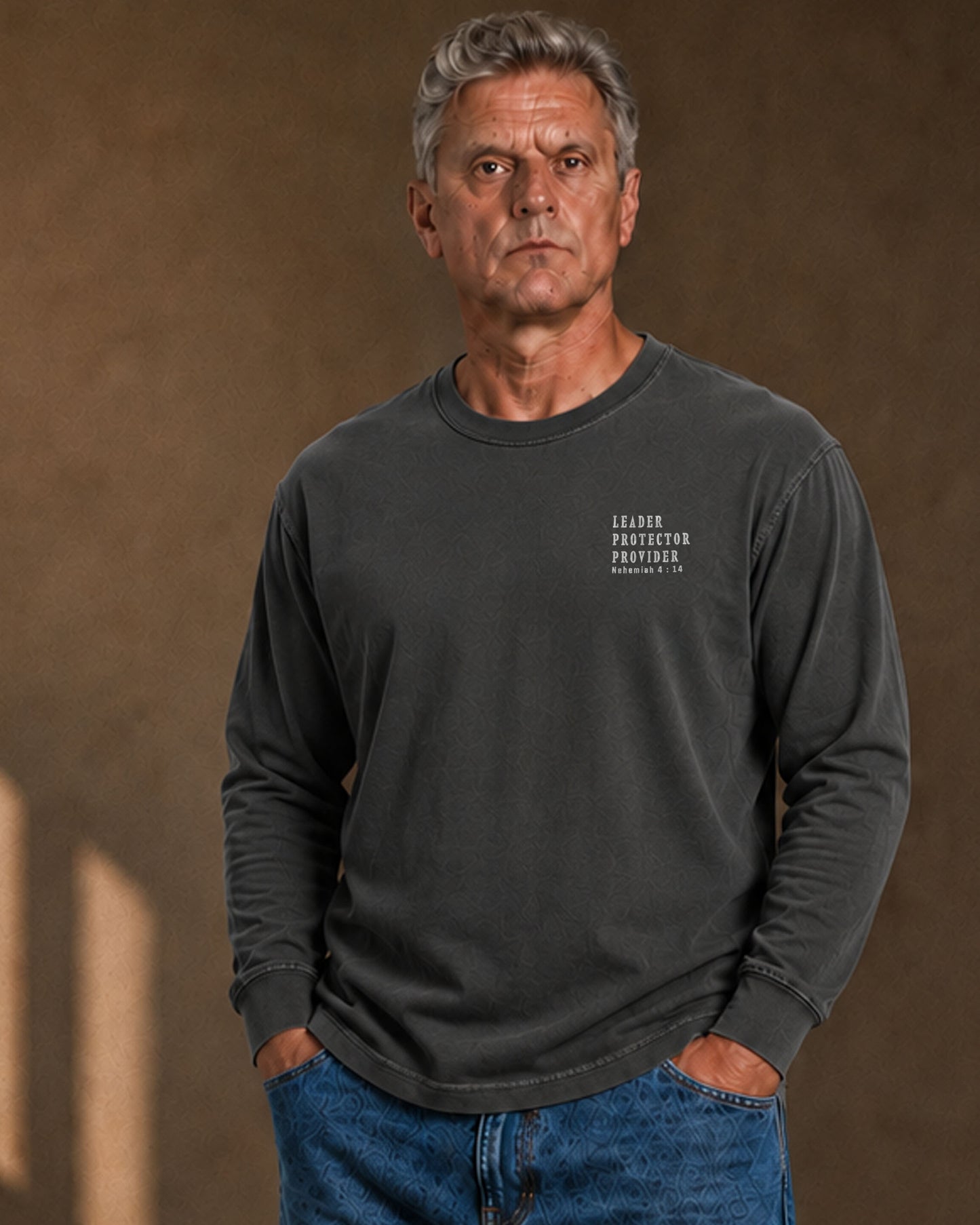 Leader • Protector • Provider | Nehemiah 4:14 MInimalist Long Sleeve Shirt