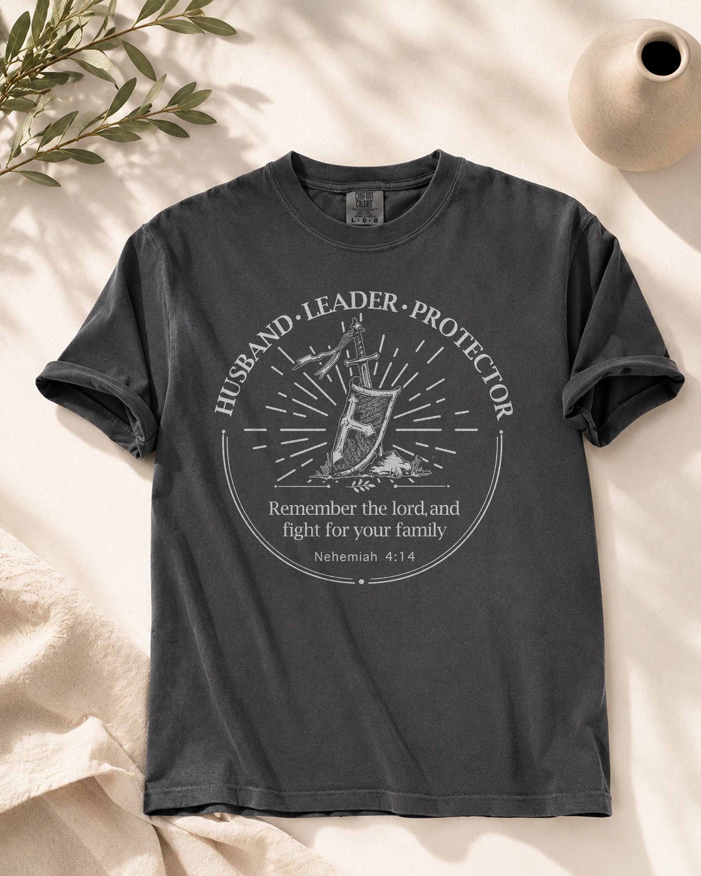 Remember the Lord | Husband • Leader • Protector | Nehemiah 4:14 Christian T-Shirt