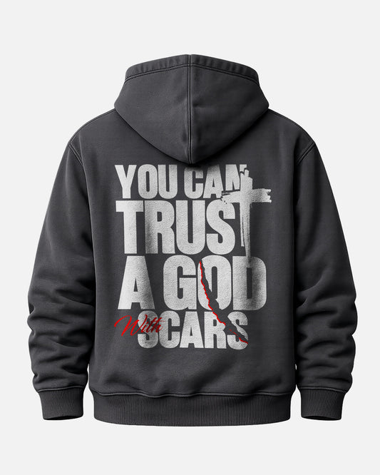 You Can Trust a God With Scars – Heavyweight Faith Hoodie