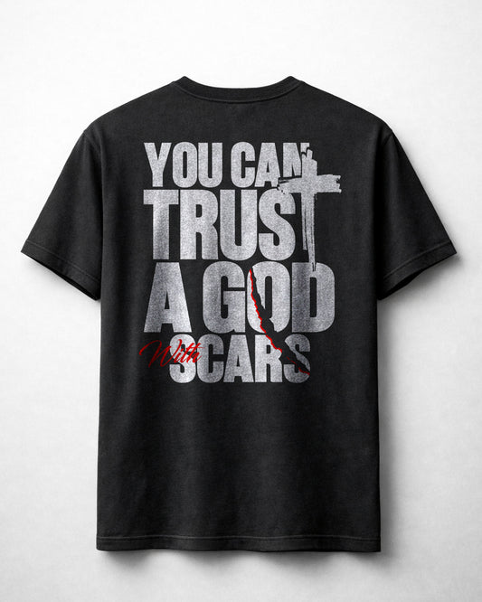You Can Trust a God With Scars – Iron Faith Tee