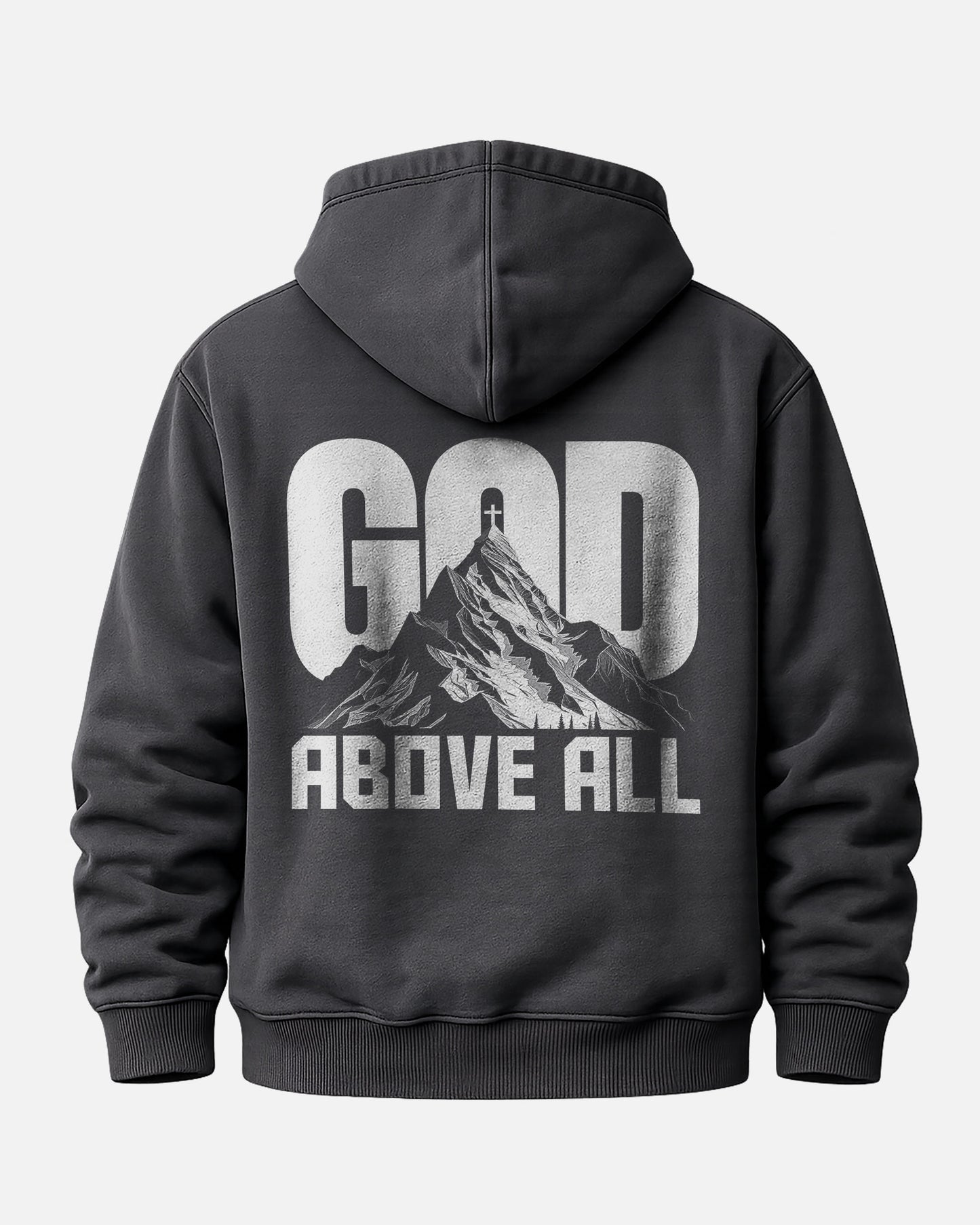 God Above All Hoodie – Christian Men Heavyweight Faith Hoodie - Black