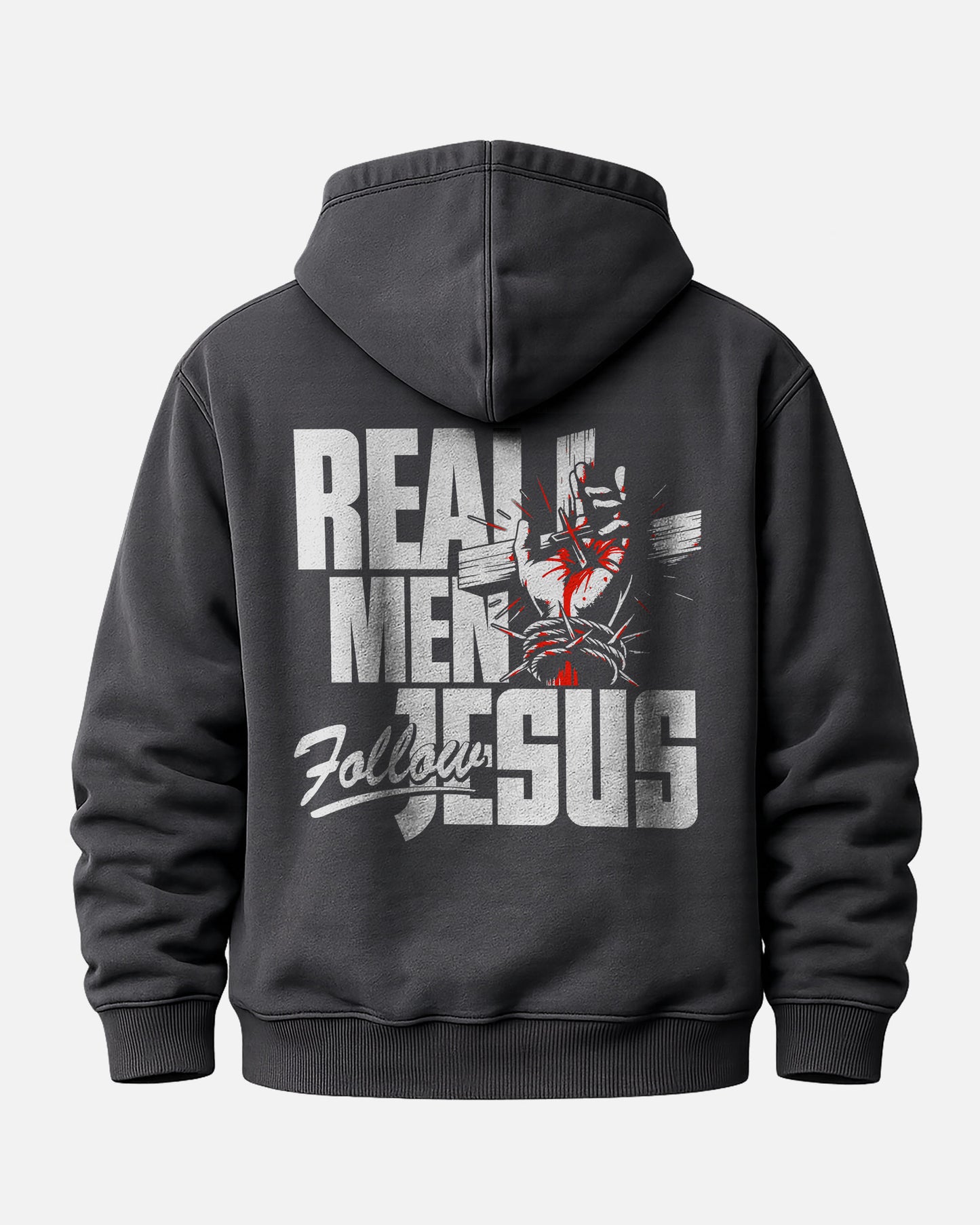Real Men Follow Jesus Hoodie – Black