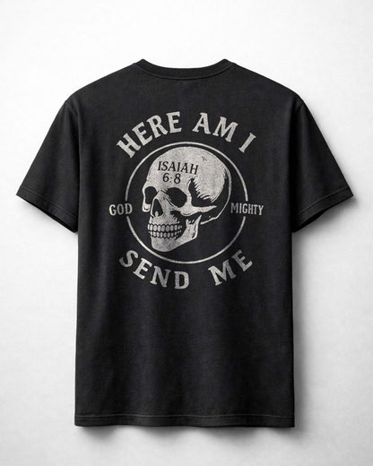 Here Am I Send Me Shirt, Christian Skull Tee, Isaiah 6:8 Faith Shirt