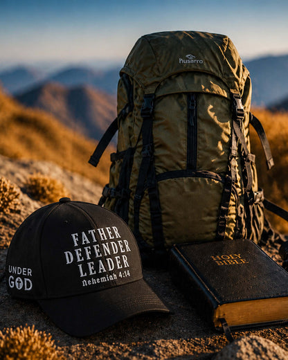 Father Defender Leader – Nehemiah 4:14 Embroidered Baseball Cap