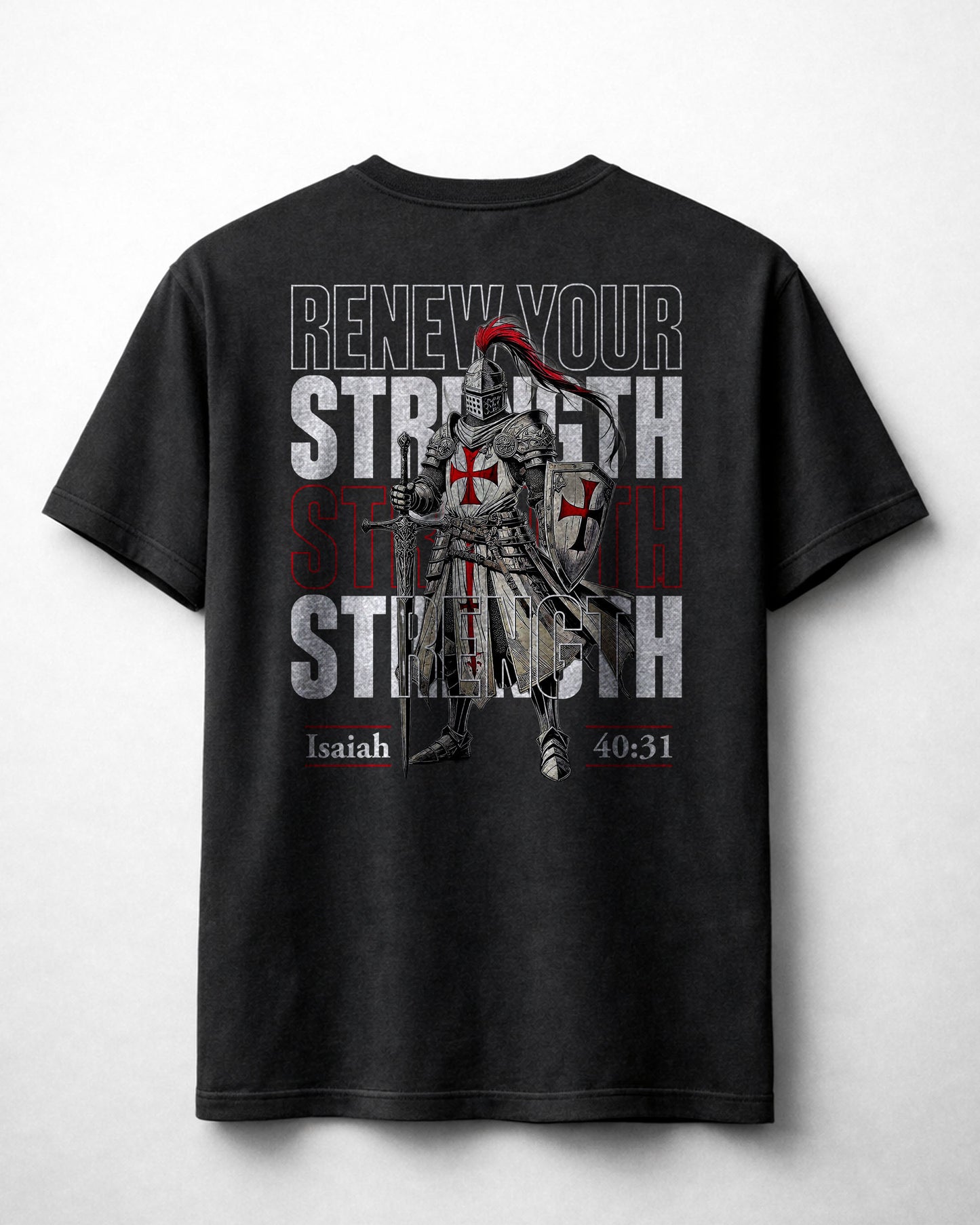 Renew Your Strength T-Shirt – Isaiah 40:31 Christian Shirt - Black