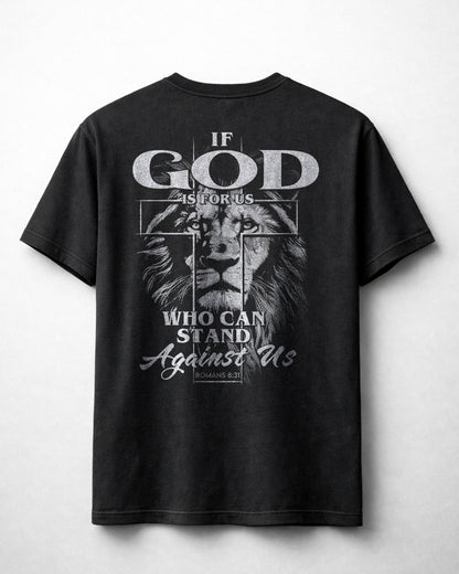 If God Is For Us Shirt, Christian Lion Tee, Romans 8:31 Faith Shirt