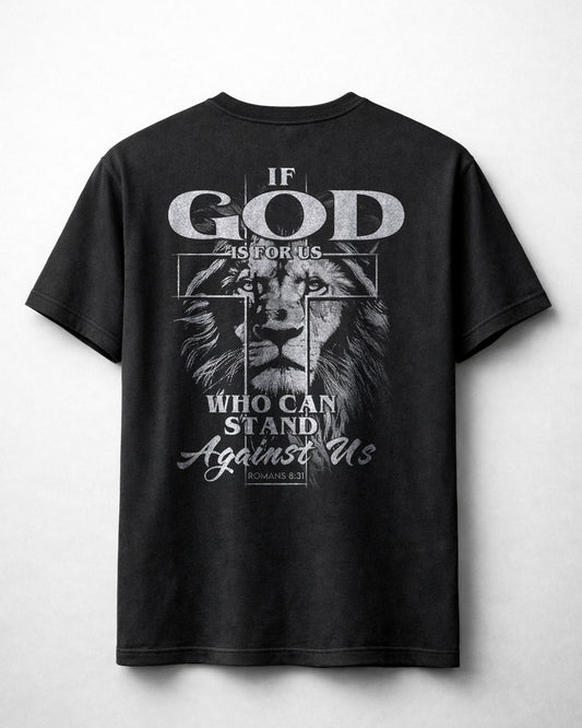 If God Is For Us Shirt, Christian Lion Tee, Romans 8:31 Faith Shirt