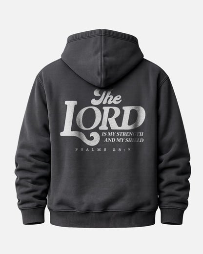 The Lord Is My Strength And My Shield Hoodie – Black