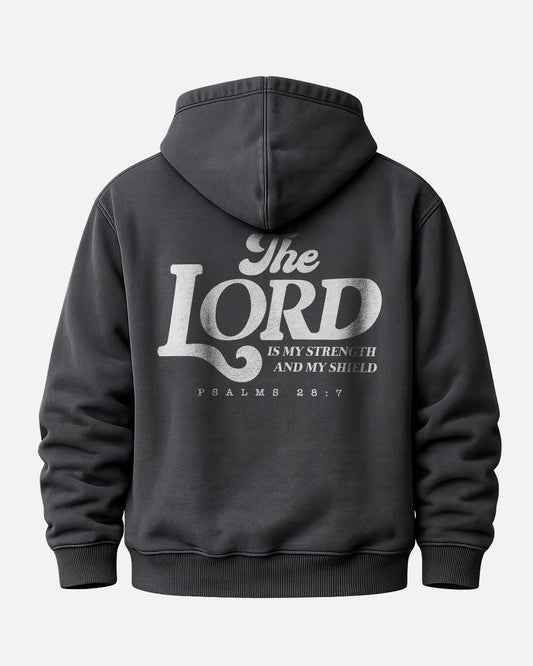 The Lord Is My Strength And My Shield Hoodie – Black