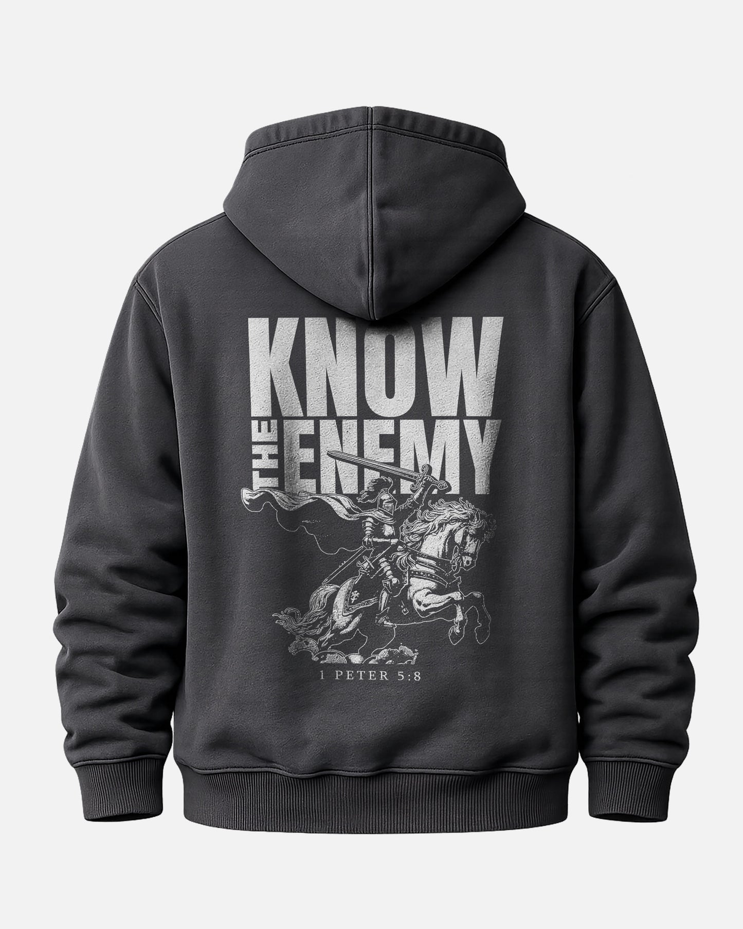 Know The Enemy Hoodie – 1 Peter 5:8 Christian Hoodie - Black