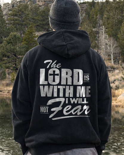 The Lord Is With Me I Will Not Fear Hoodie – Black