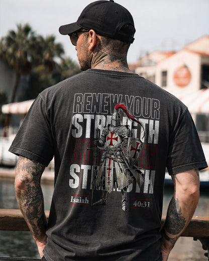 Renew Your Strength T-Shirt – Isaiah 40:31 Christian Shirt - Black