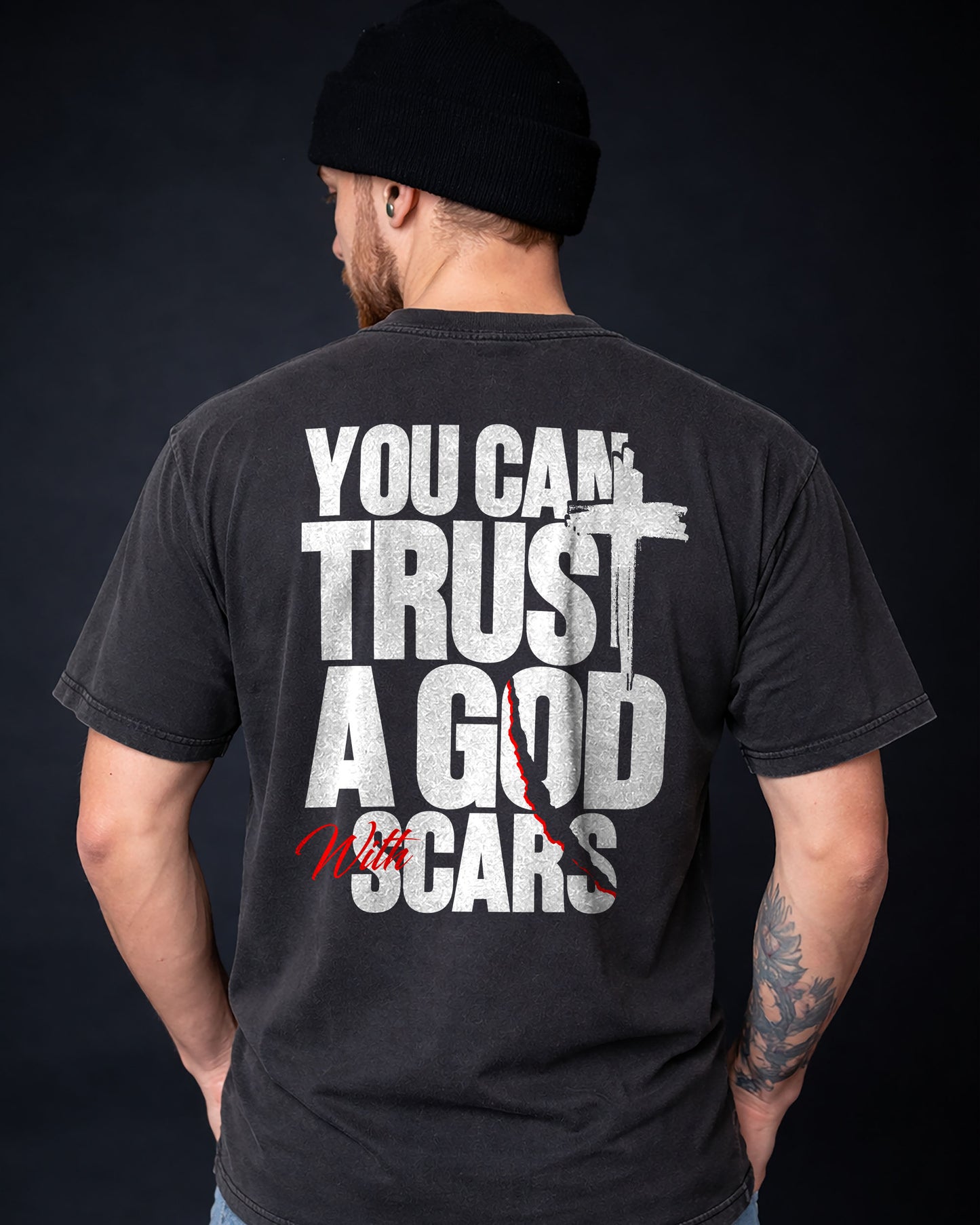 You Can Trust a God With Scars – Iron Faith Tee