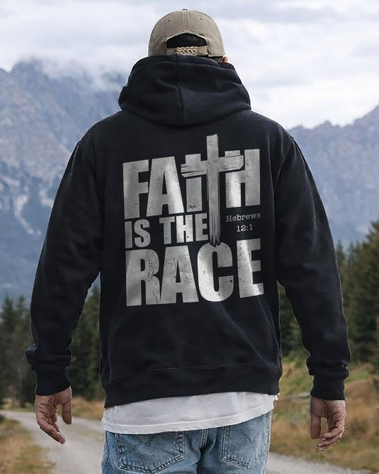 Faith Is The Race Hoodie – Hebrews 12:1 Christian Hoodie
