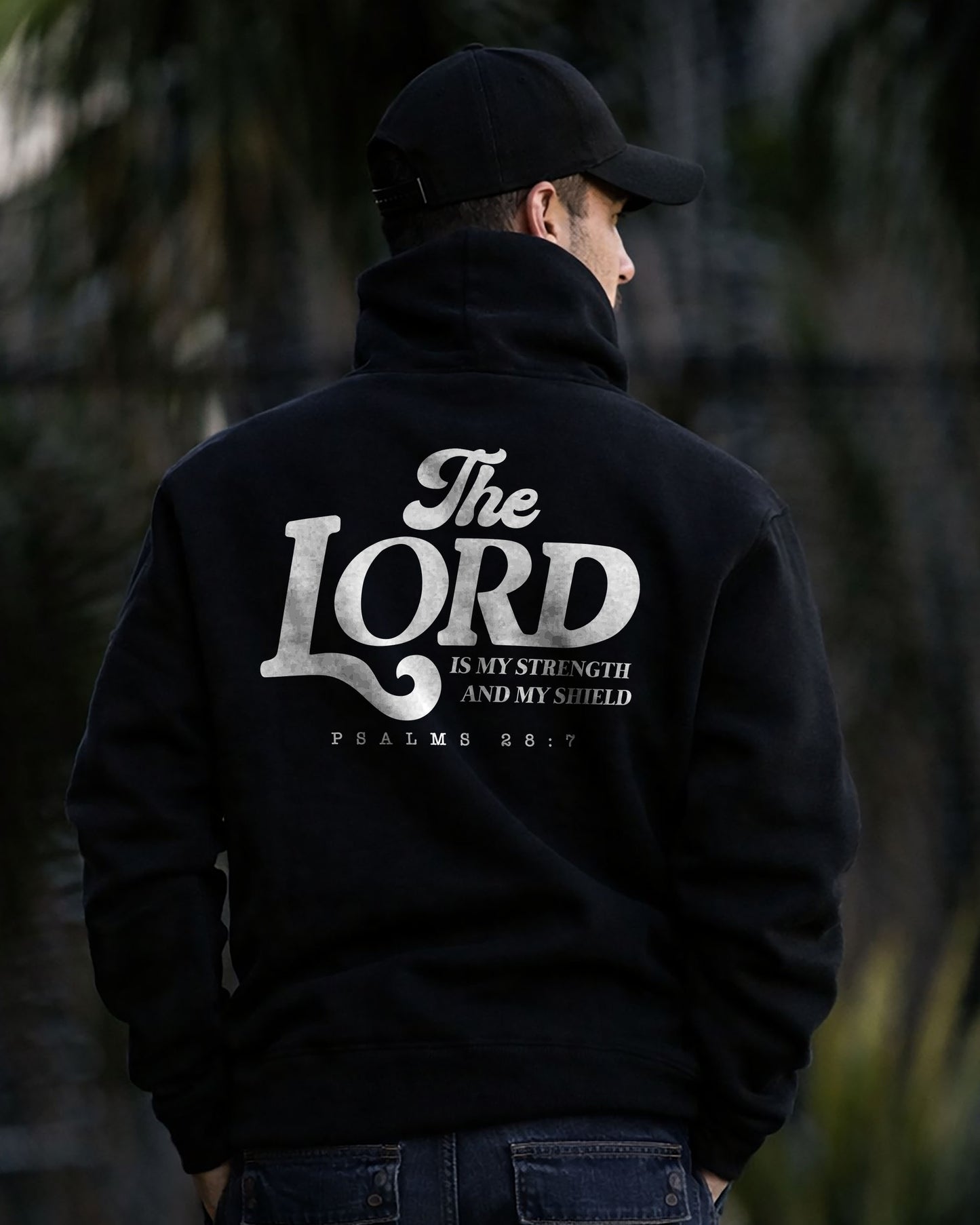 The Lord Is My Strength And My Shield Hoodie – Black