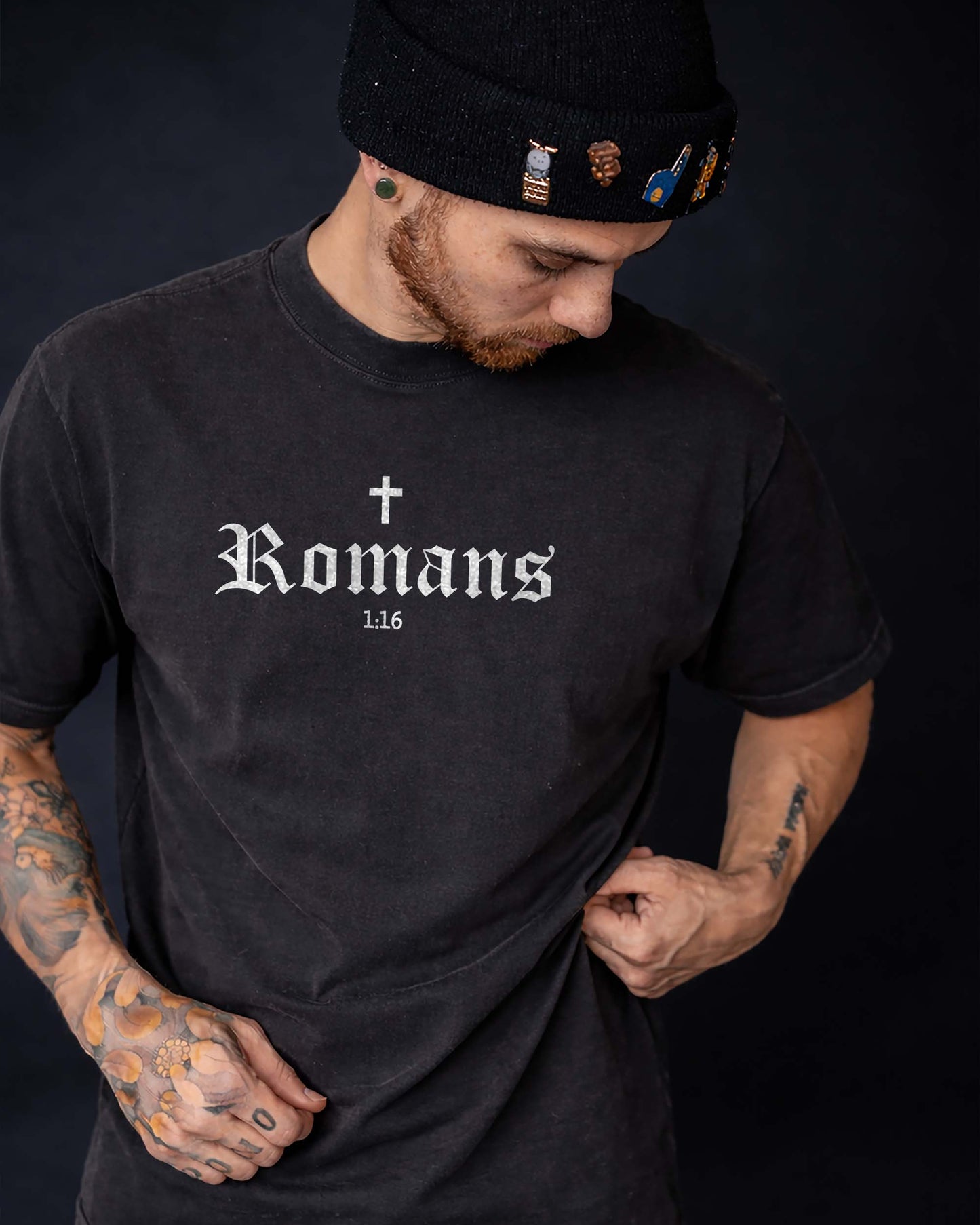 Romans 1:16 - I am not ashamed - Christian Scripture Tee, Faith Based Minimalist Shirt