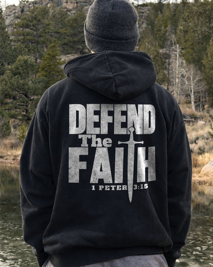 Defend the Faith – 1 Peter 3:15 Heavyweight Hoodie