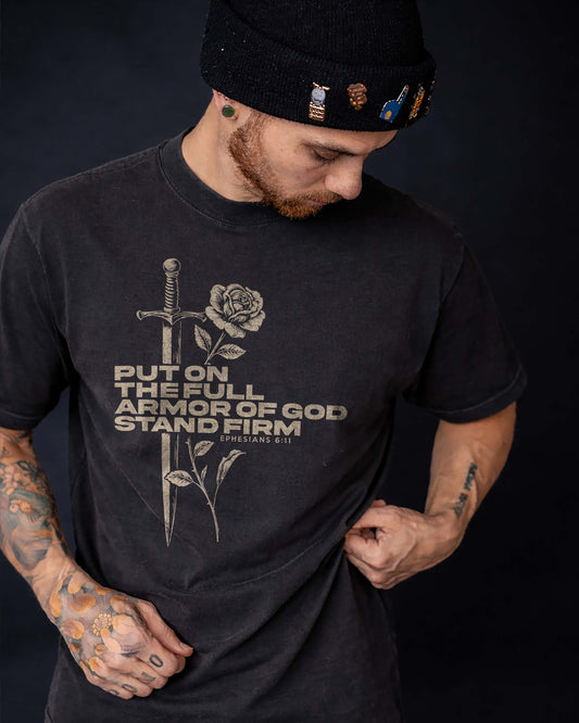Full Armor Of God Shirt, Christian Sword Tee, Ephesians 6:11 Faith Shirt