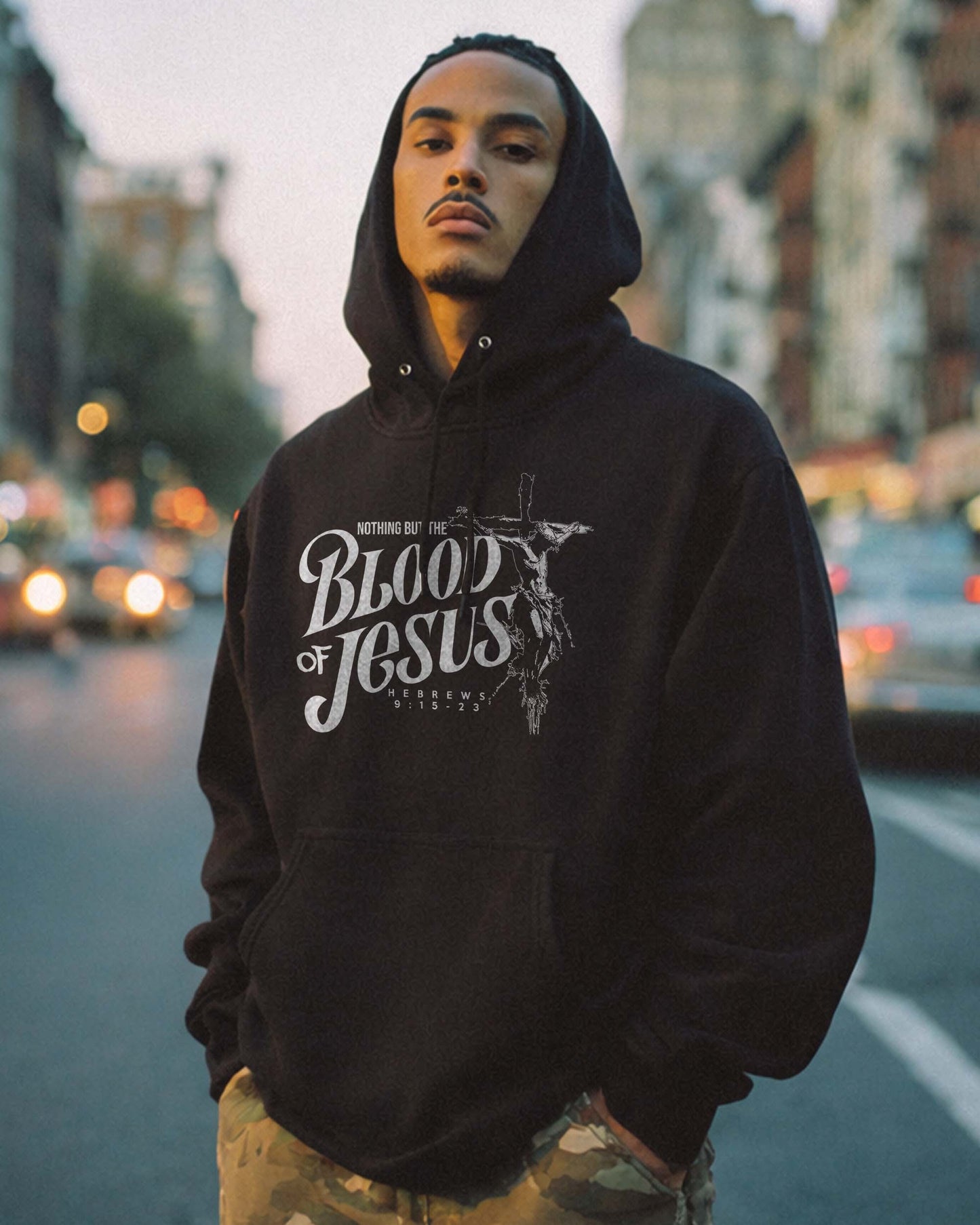 Nothing But The Blood Of Jesus Hoodie – Black