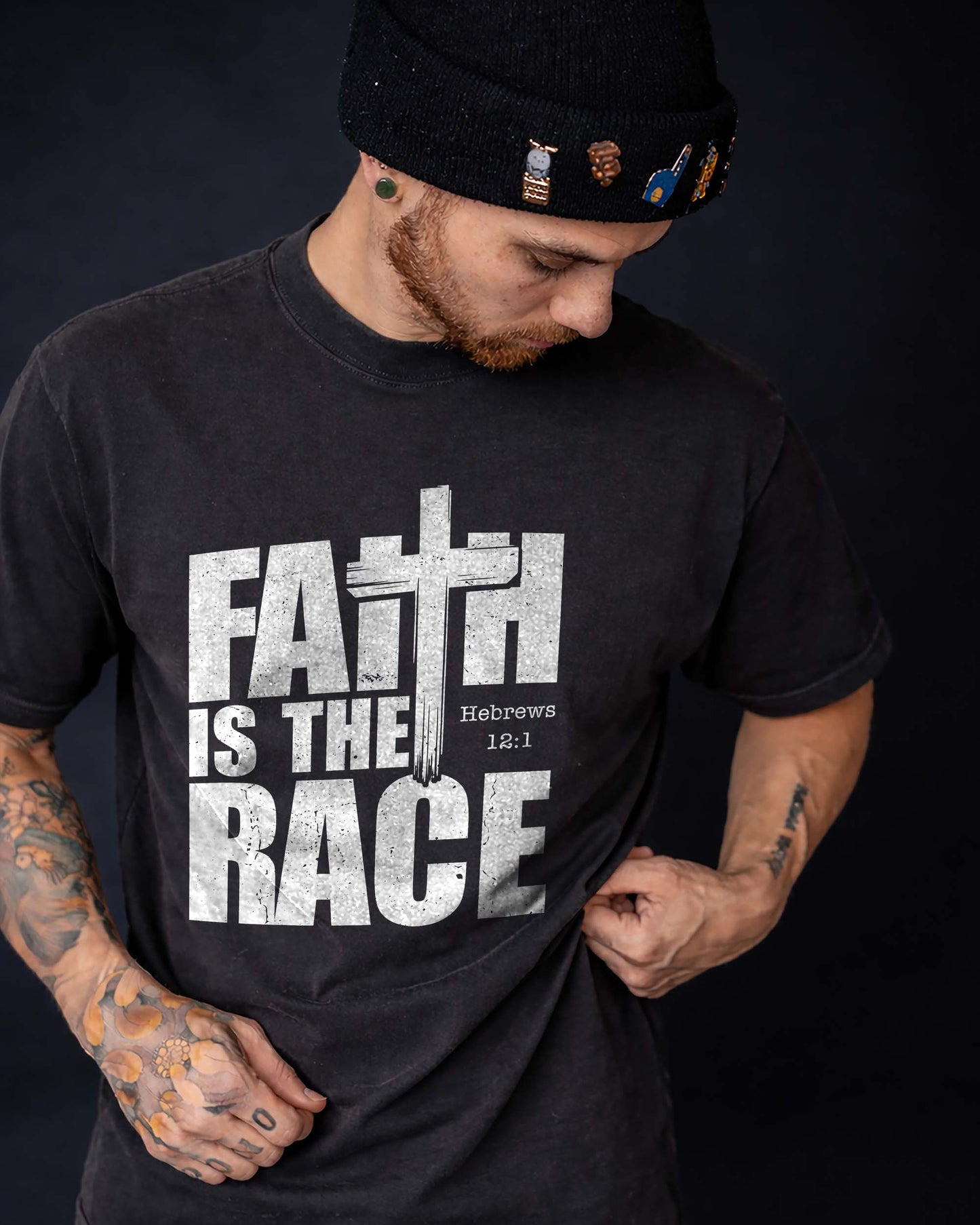 Faith Is the Race Christian Shirt – Hebrews 12:1 Bible Verse Tee, Faith-Based T Shirt