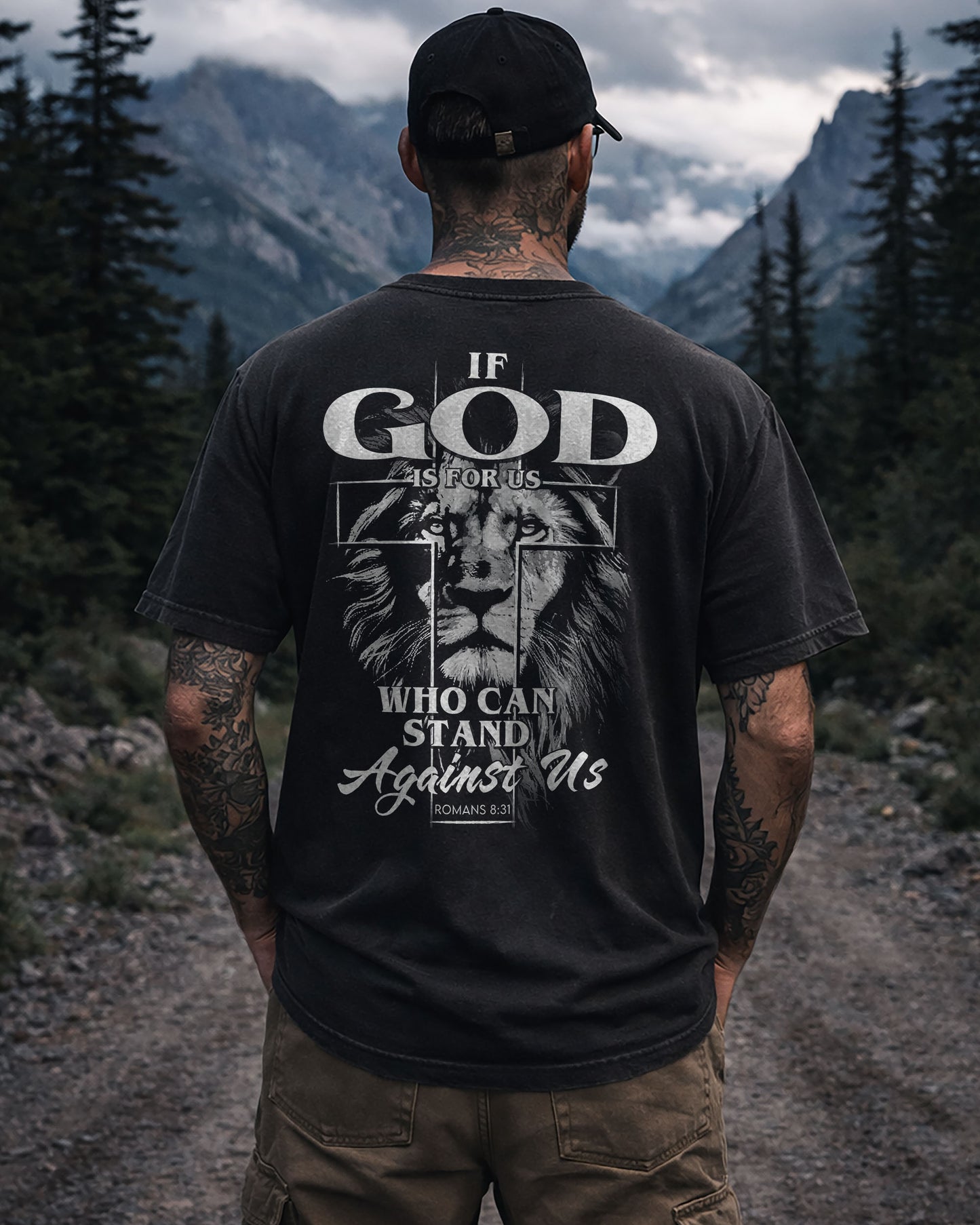 If God Is For Us Shirt, Christian Lion Tee, Romans 8:31 Faith Shirt