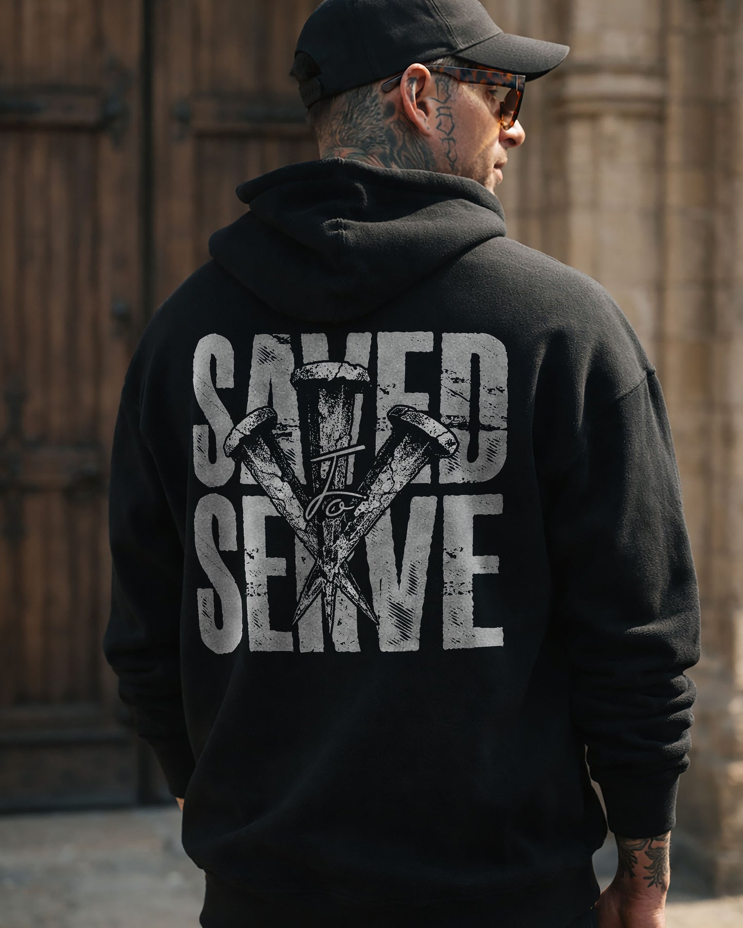 Saved By Grace Hoodie – Black