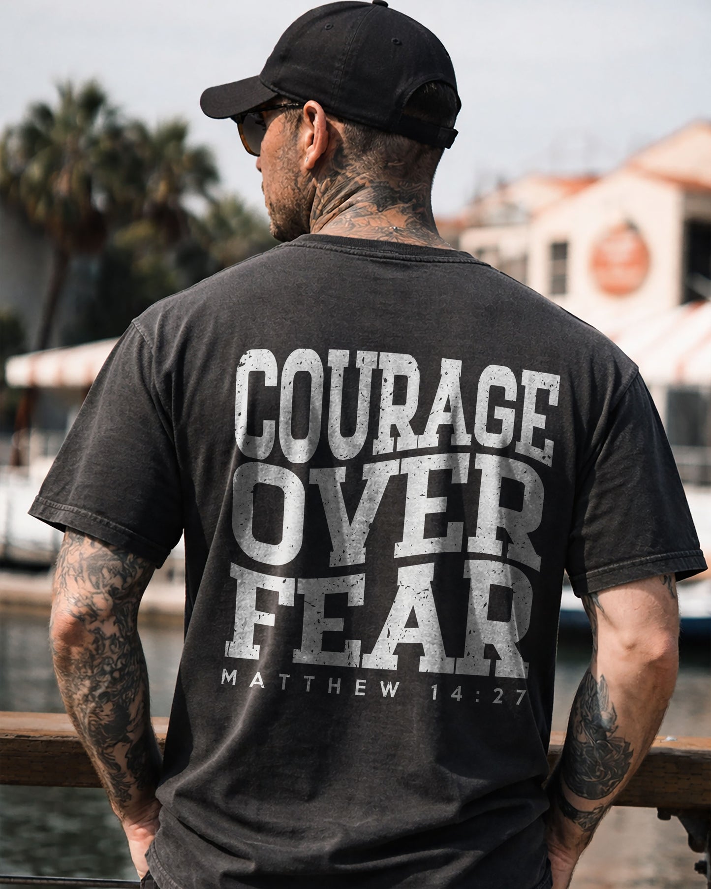 Courage Over Fear Shirt, Christian Faith Tee, Matthew 14:27 Scripture Shirt
