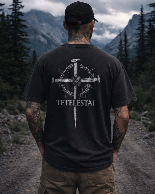 Tetelestai Cross Shirt, Christian Faith Tee, It Is Finished Jesus Shirt