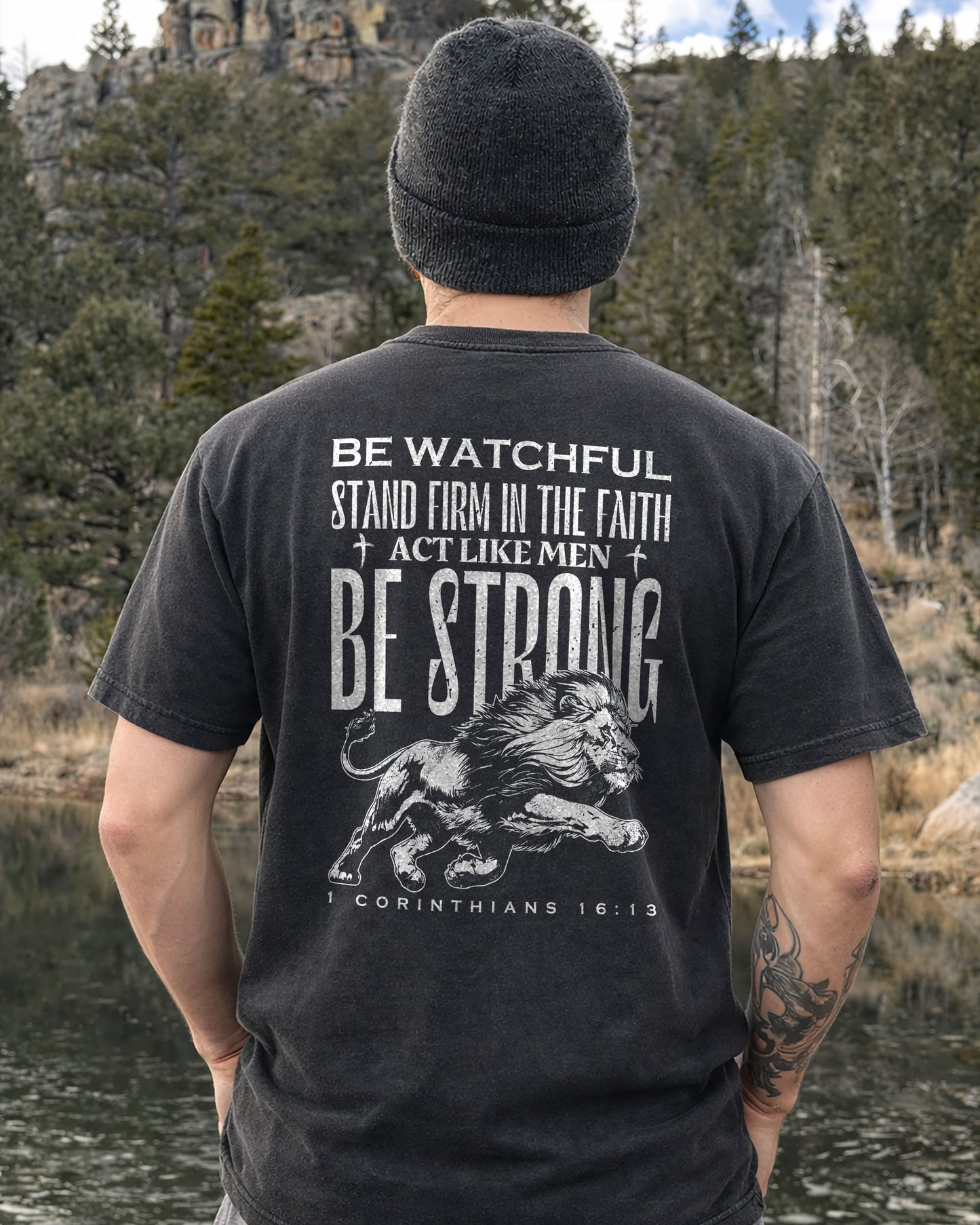 Be Watchful Stand Firm Shirt, Christian Lion Tee, 1 Corinthians 16:13 Faith Shirt