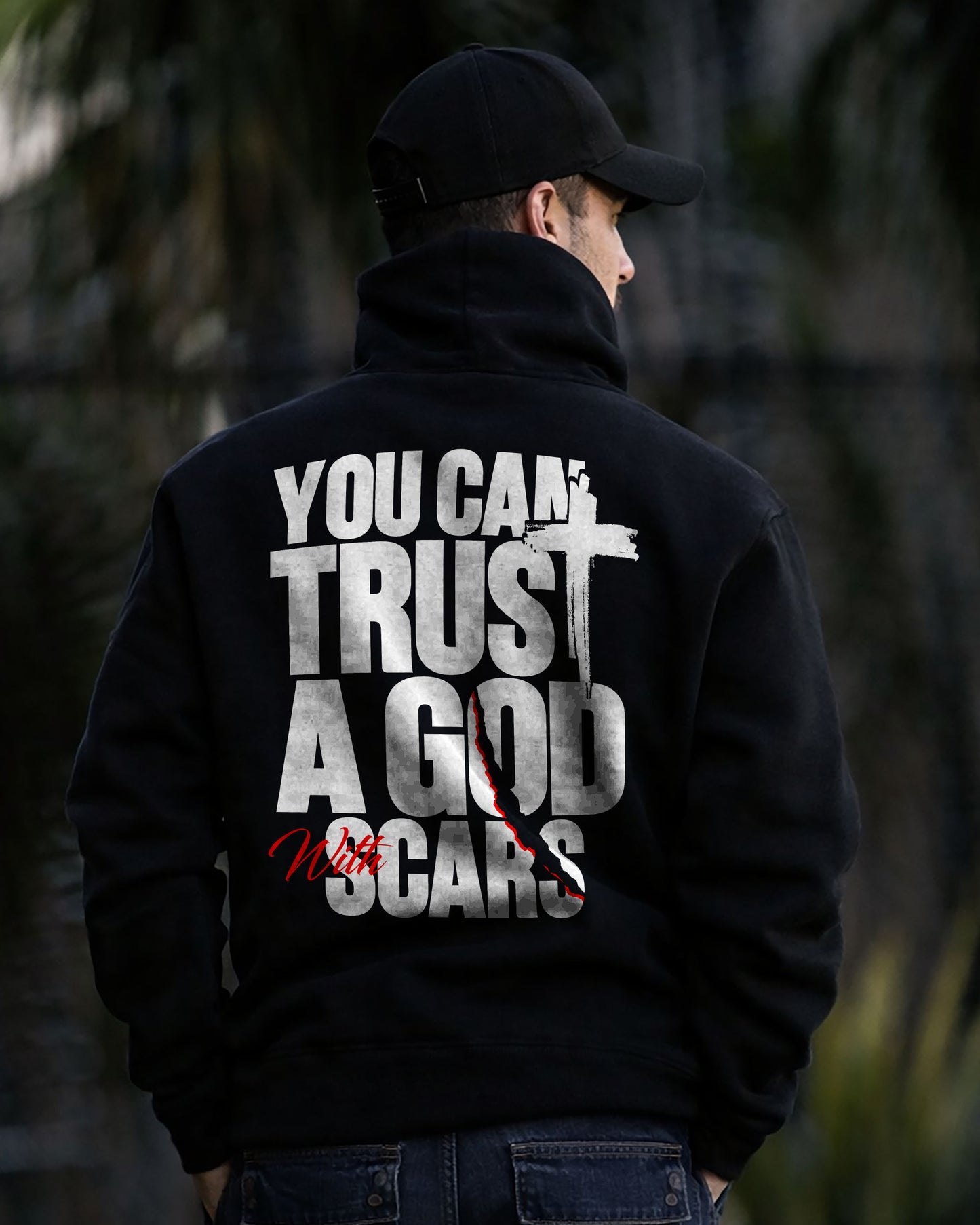 You Can Trust a God With Scars – Heavyweight Faith Hoodie