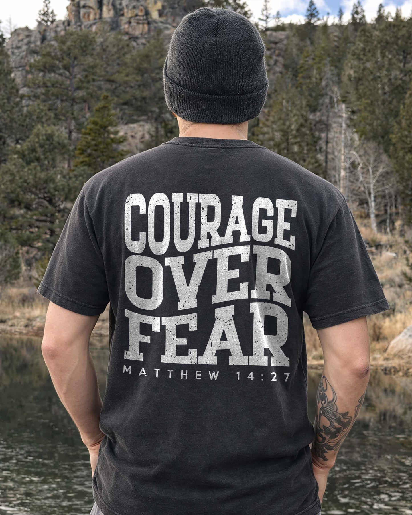 Courage Over Fear Shirt, Christian Faith Tee, Matthew 14:27 Scripture Shirt