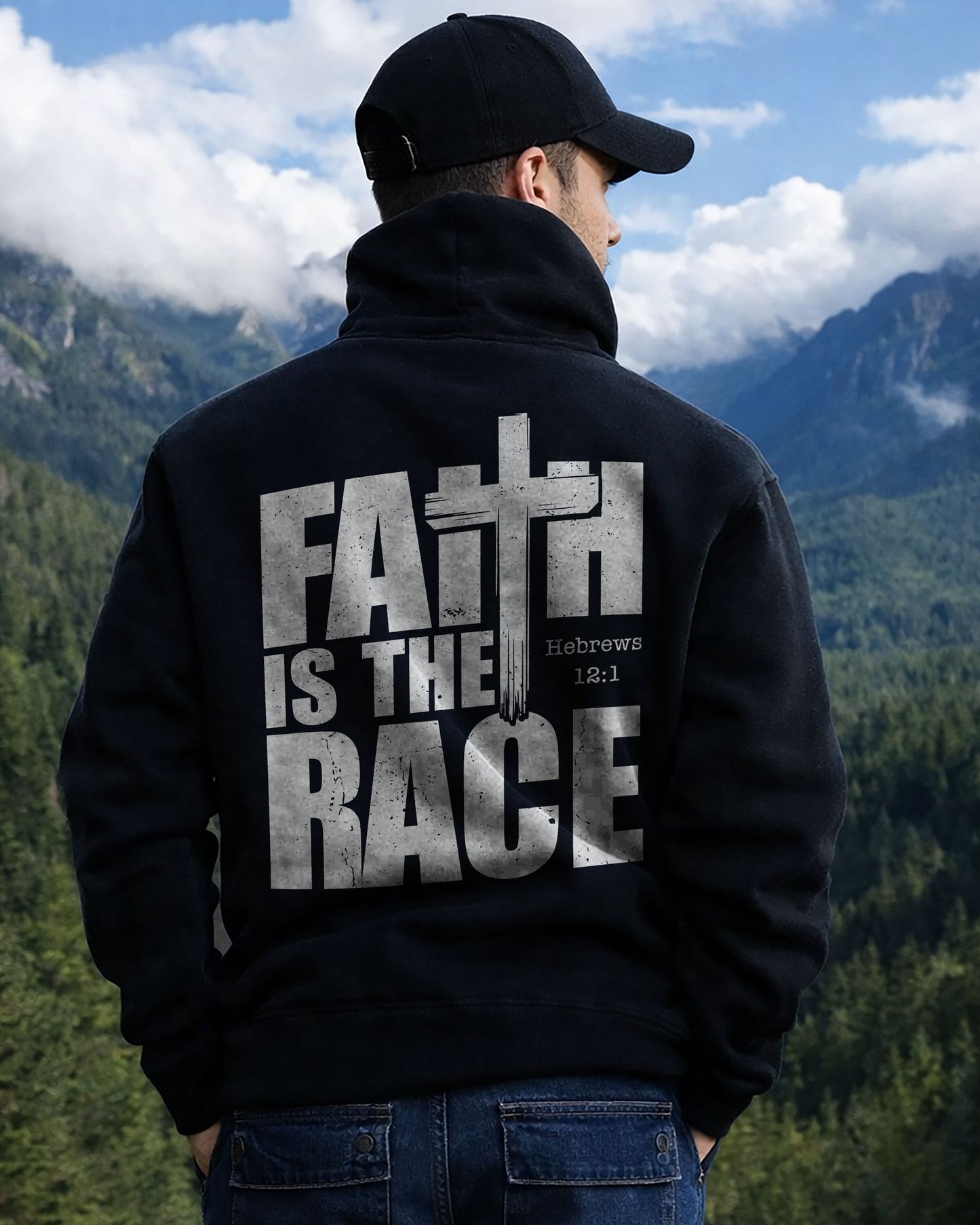 Faith Is The Race Hoodie – Hebrews 12:1 Christian Hoodie