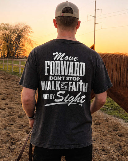 Move Forward Walk By Faith Shirt, Christian Motivation Tee, Faith Over Sight Shirt