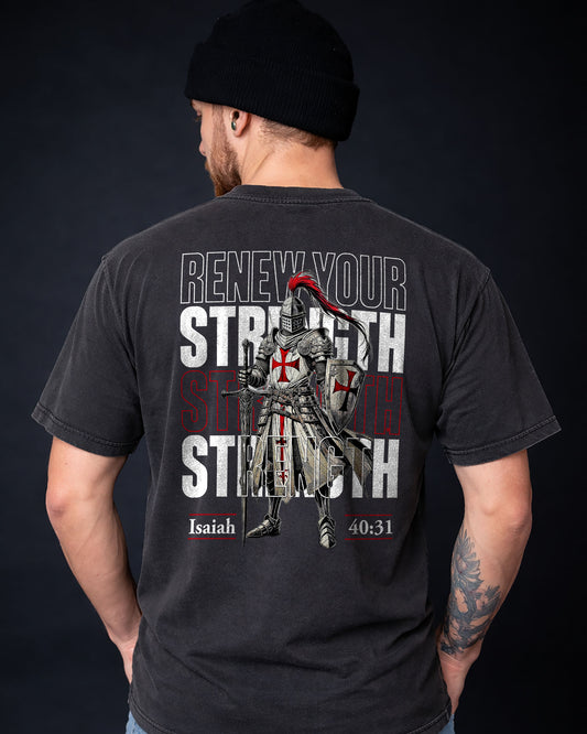 Renew Your Strength T-Shirt – Isaiah 40:31 Christian Shirt - Black