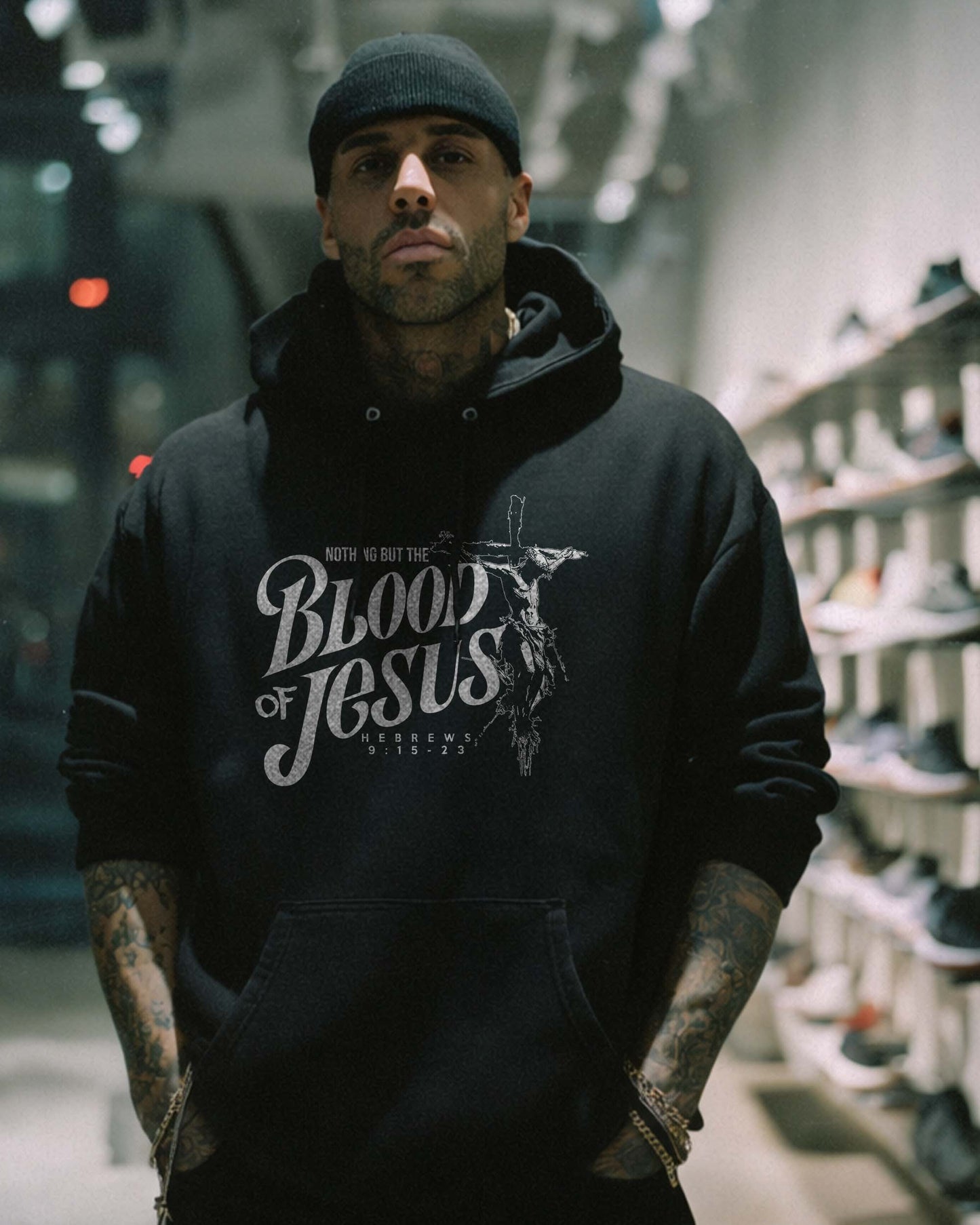 Nothing But The Blood Of Jesus Hoodie – Black