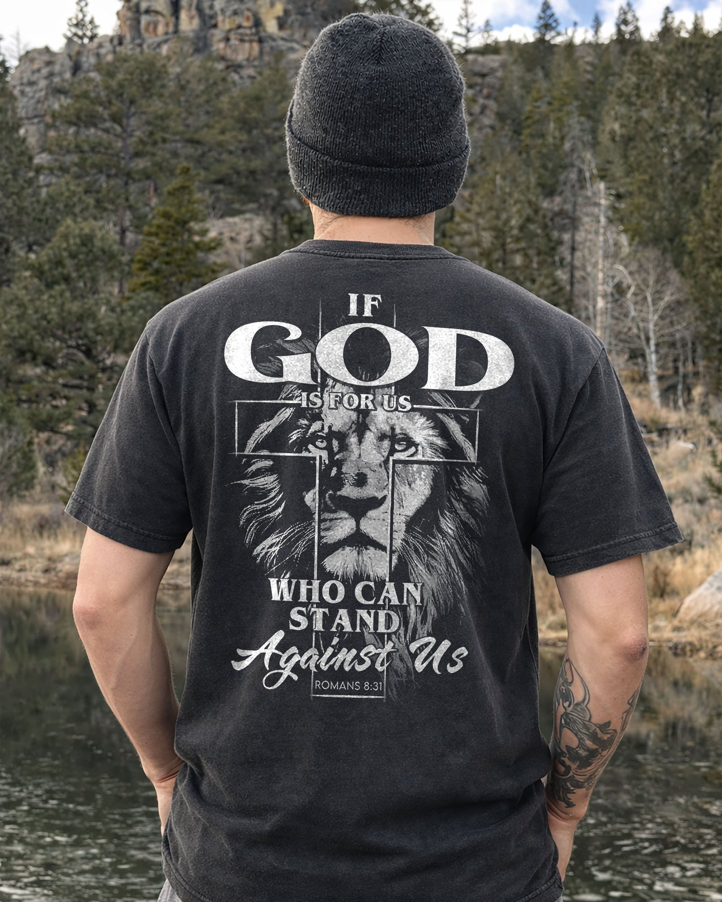 If God Is For Us Shirt, Christian Lion Tee, Romans 8:31 Faith Shirt