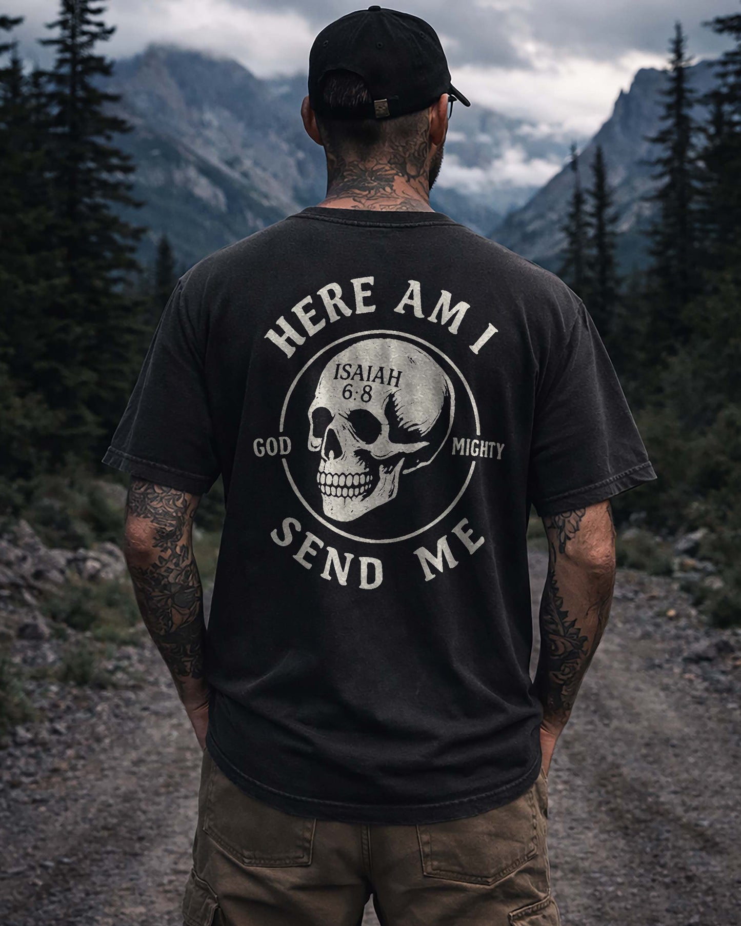 Here Am I Send Me Shirt, Christian Skull Tee, Isaiah 6:8 Faith Shirt