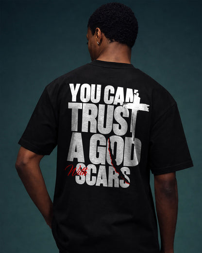 You Can Trust a God With Scars – Iron Faith Tee