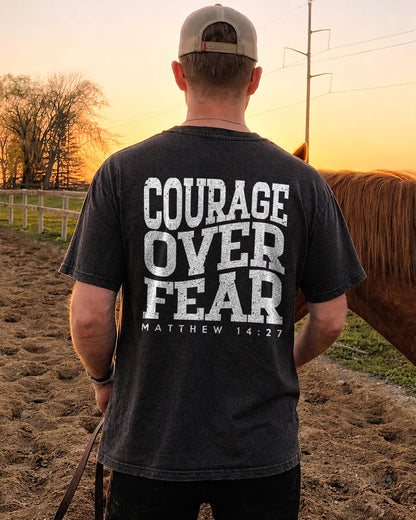 Courage Over Fear Shirt, Christian Faith Tee, Matthew 14:27 Scripture Shirt
