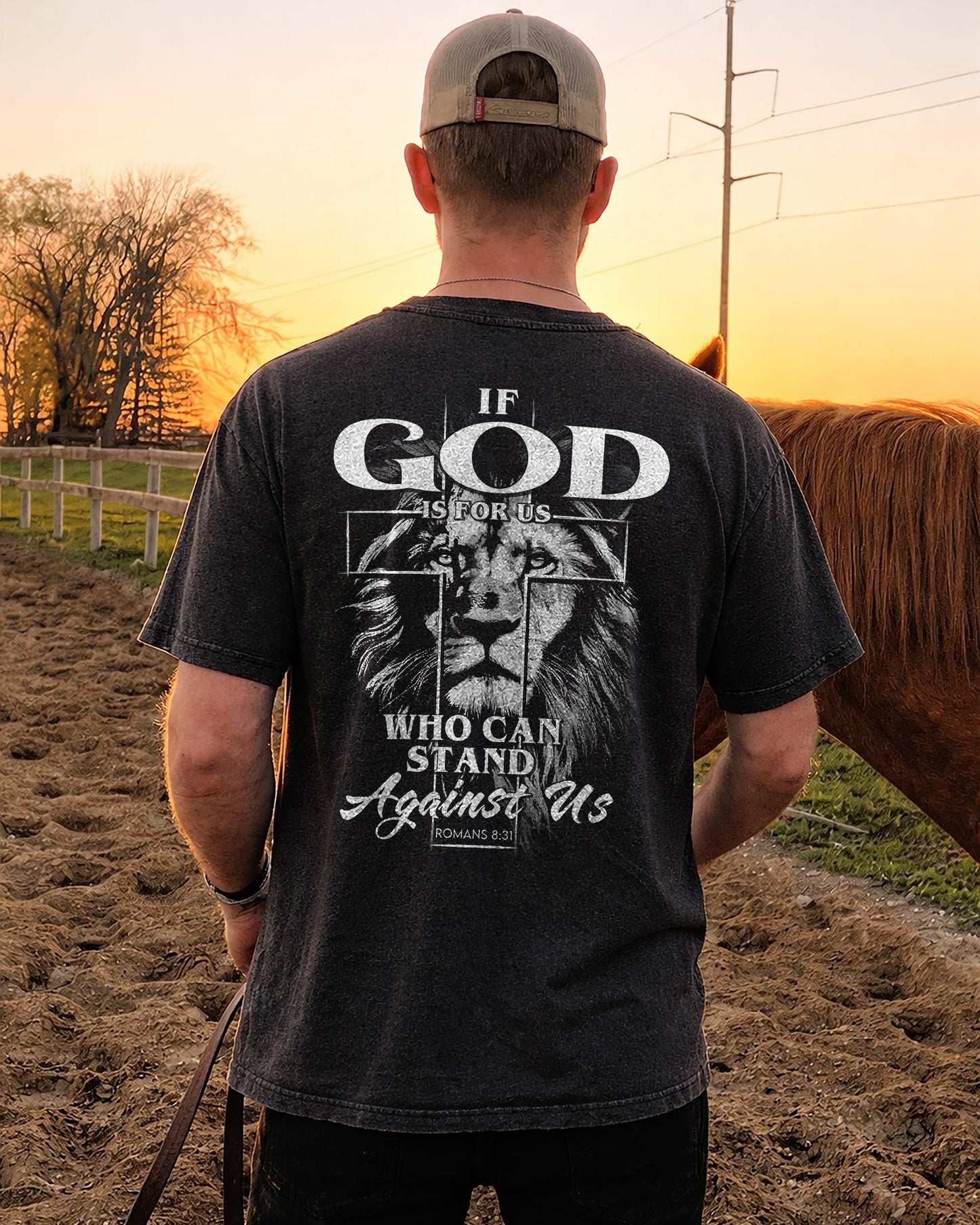 If God Is For Us Shirt, Christian Lion Tee, Romans 8:31 Faith Shirt