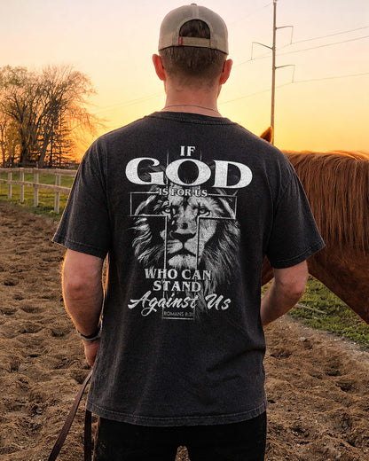 If God Is For Us Shirt, Christian Lion Tee, Romans 8:31 Faith Shirt