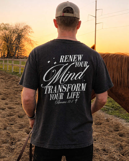 Renew Your Mind Transform Your Life Shirt, Christian Scripture Tee, Romans 12:2 Faith Shirt