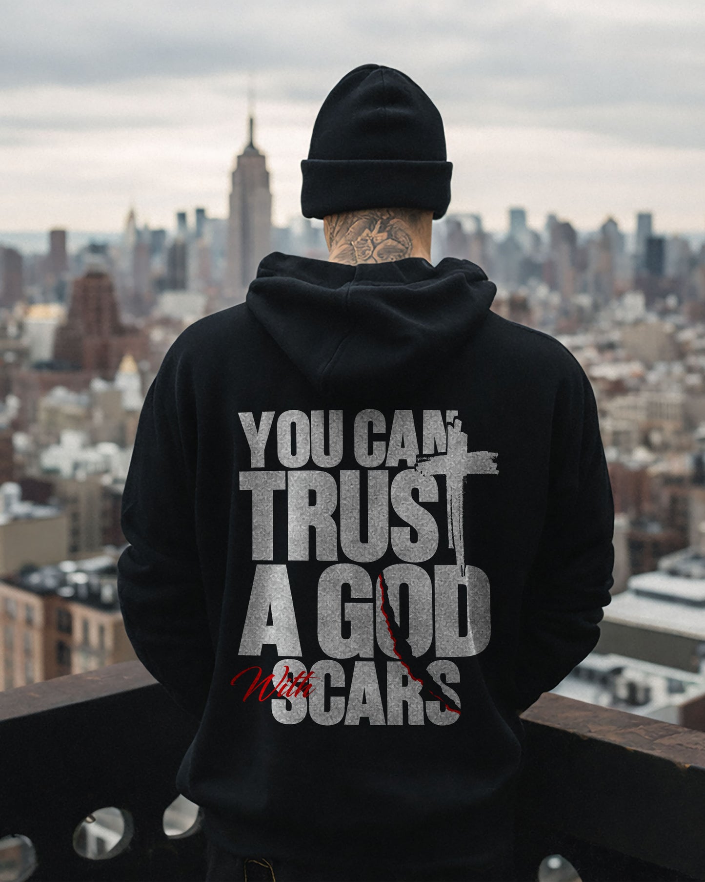 You Can Trust a God With Scars – Heavyweight Faith Hoodie