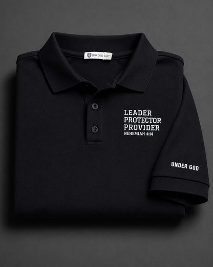 Leader Protector Provider -Nehemiah 4:14 - Signature Heavyweight Piqué Polo