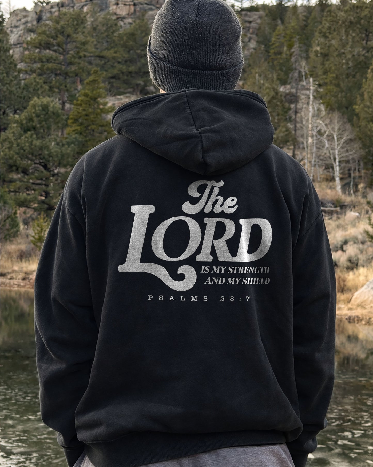 The Lord Is My Strength And My Shield Hoodie – Black