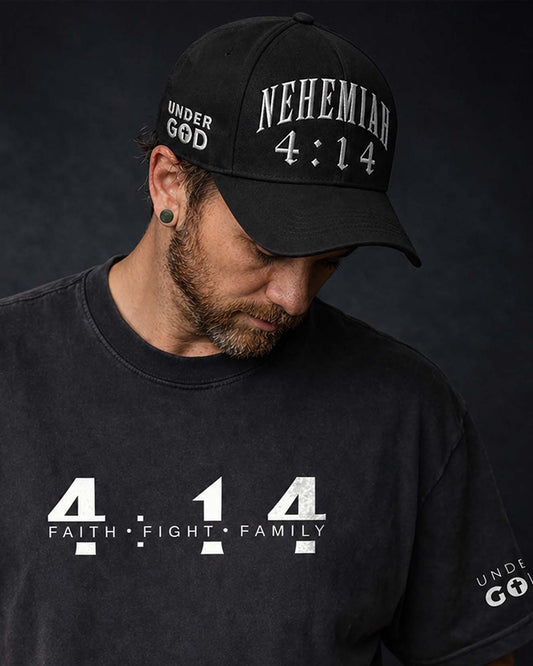 Nehemiah 4:14 Bible Verse –  Embroidered Baseball Cap