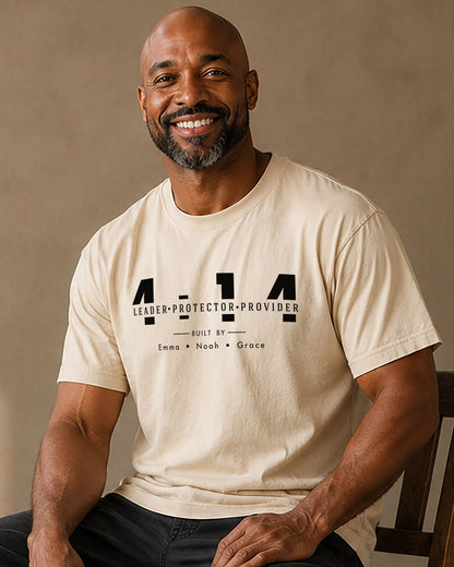 Personalized Leader Protector Provider Shirt – Custom Christian Dad Tee with Kids Names | Nehemiah 4:14 Father Gift