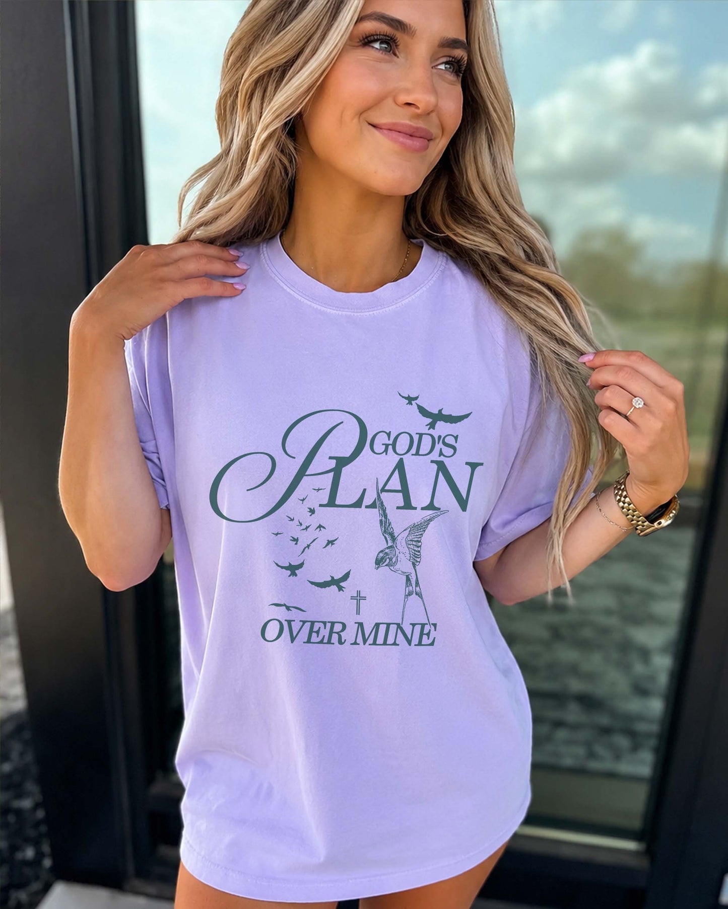 God’s Plan Over Mine Christian T-Shirt | Women’s Faith Tee