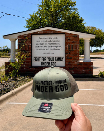 Lead • Protect • Provide Under God Embroidered Trucker Hat